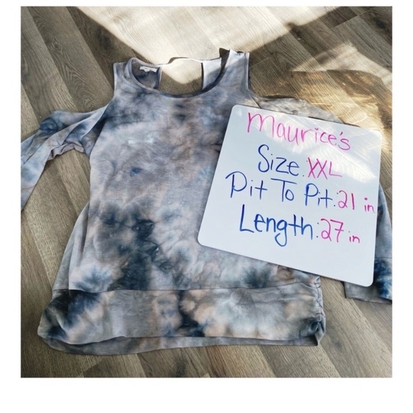 MAURICES Tie Dye Cold Shoulder Sweatshirt - Picture 6 of 6